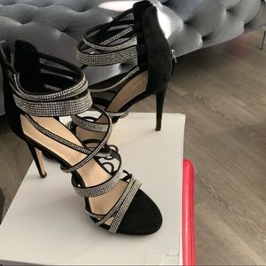 Aldo heel. Size 9, rhinestones, worn once. Excellent condition